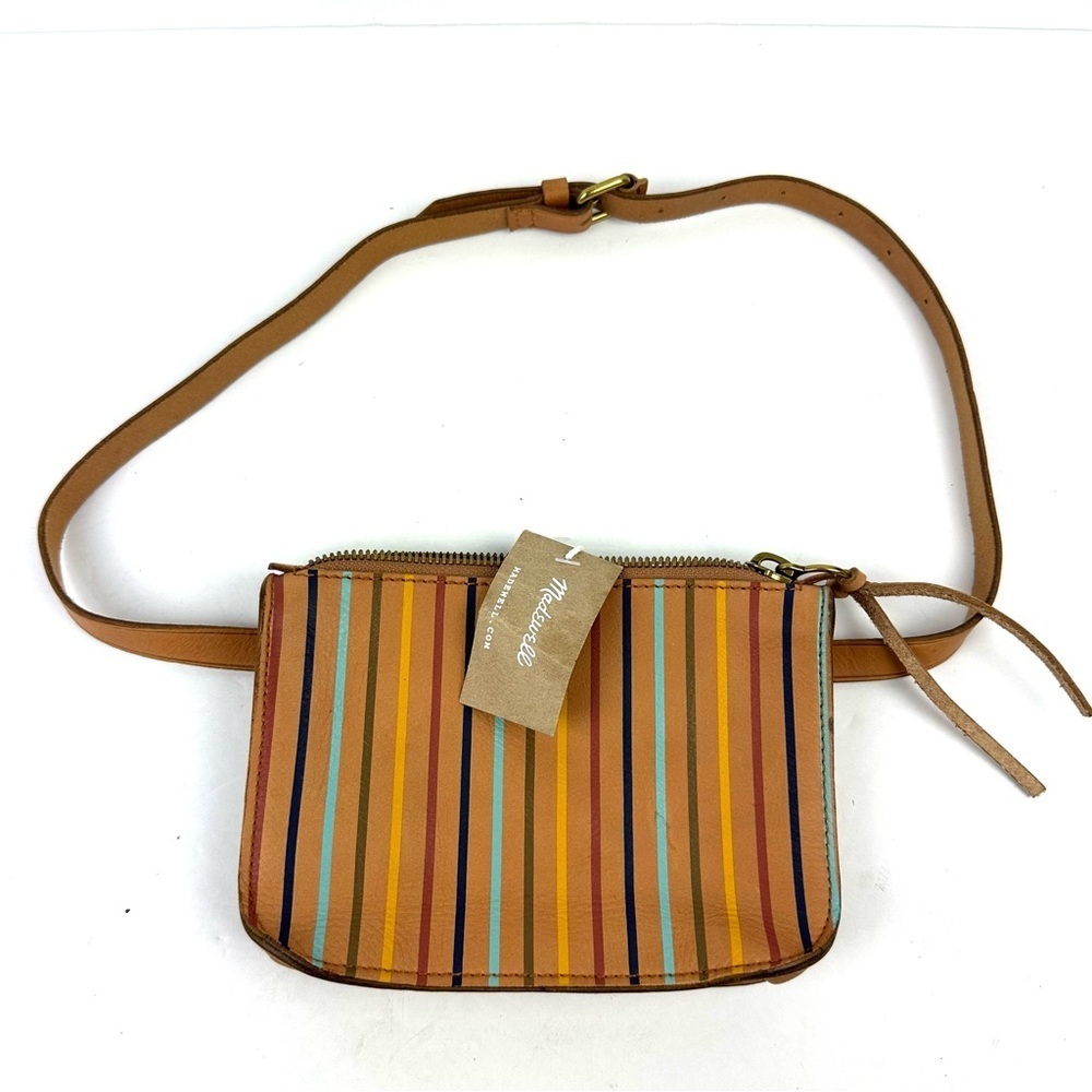 Madewell The Simple Pouch Belt‎ Bag Rainbow Brown Leather Brand New